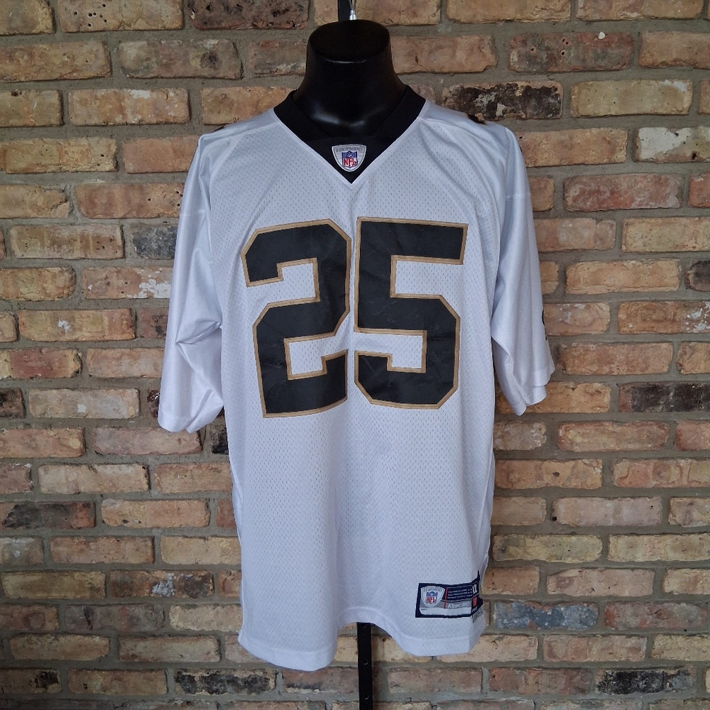 VINTAGE NFL REEBOK AUTHENTIC NEW ORLEANS SAINTS REGGIE BUSH JERSEY SIZE XL
